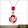 OUXI tiny initial design clear meaningful zircon necklace pendant